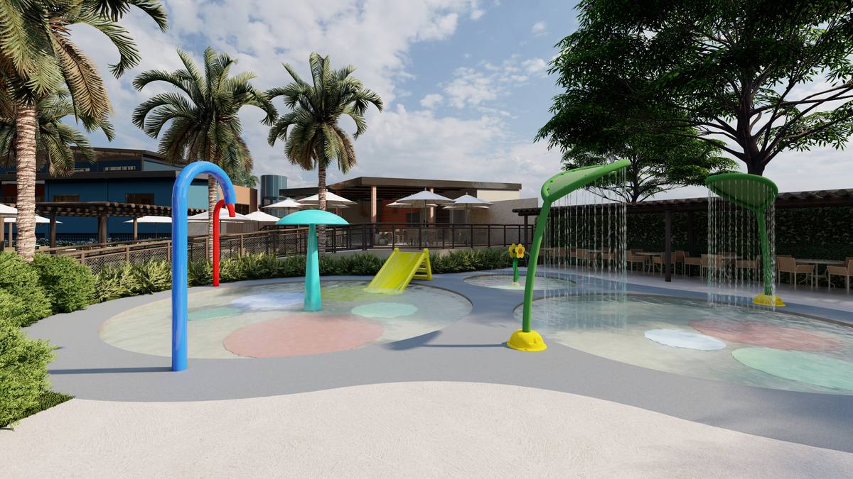 Área kids com splash park